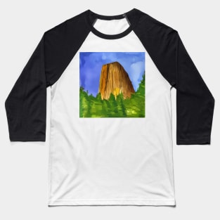 Devils Tower in Wyoming Baseball T-Shirt